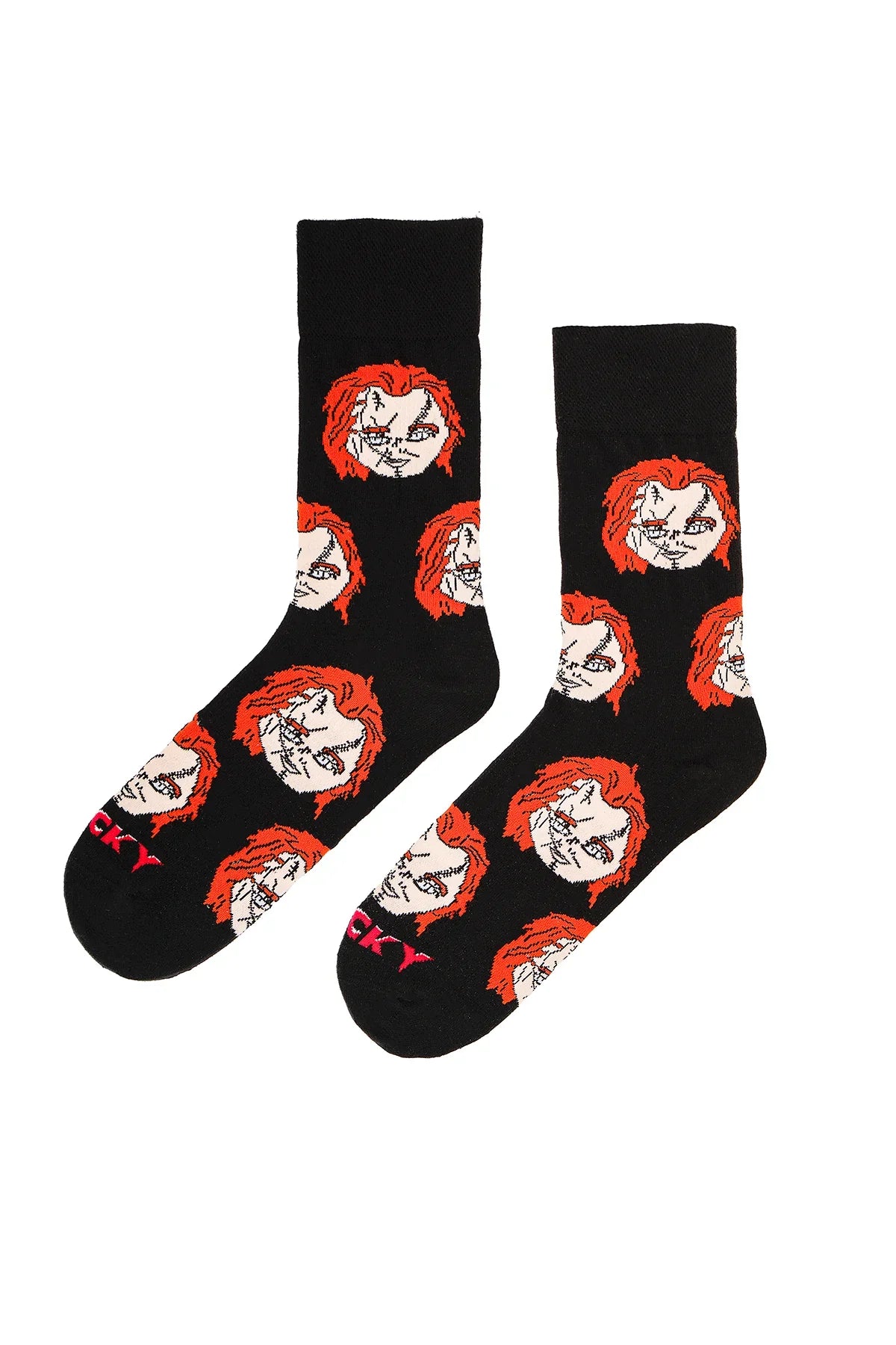 Crne čarape s licima Chuckyja, savršene za Fanove Chucky Čarape