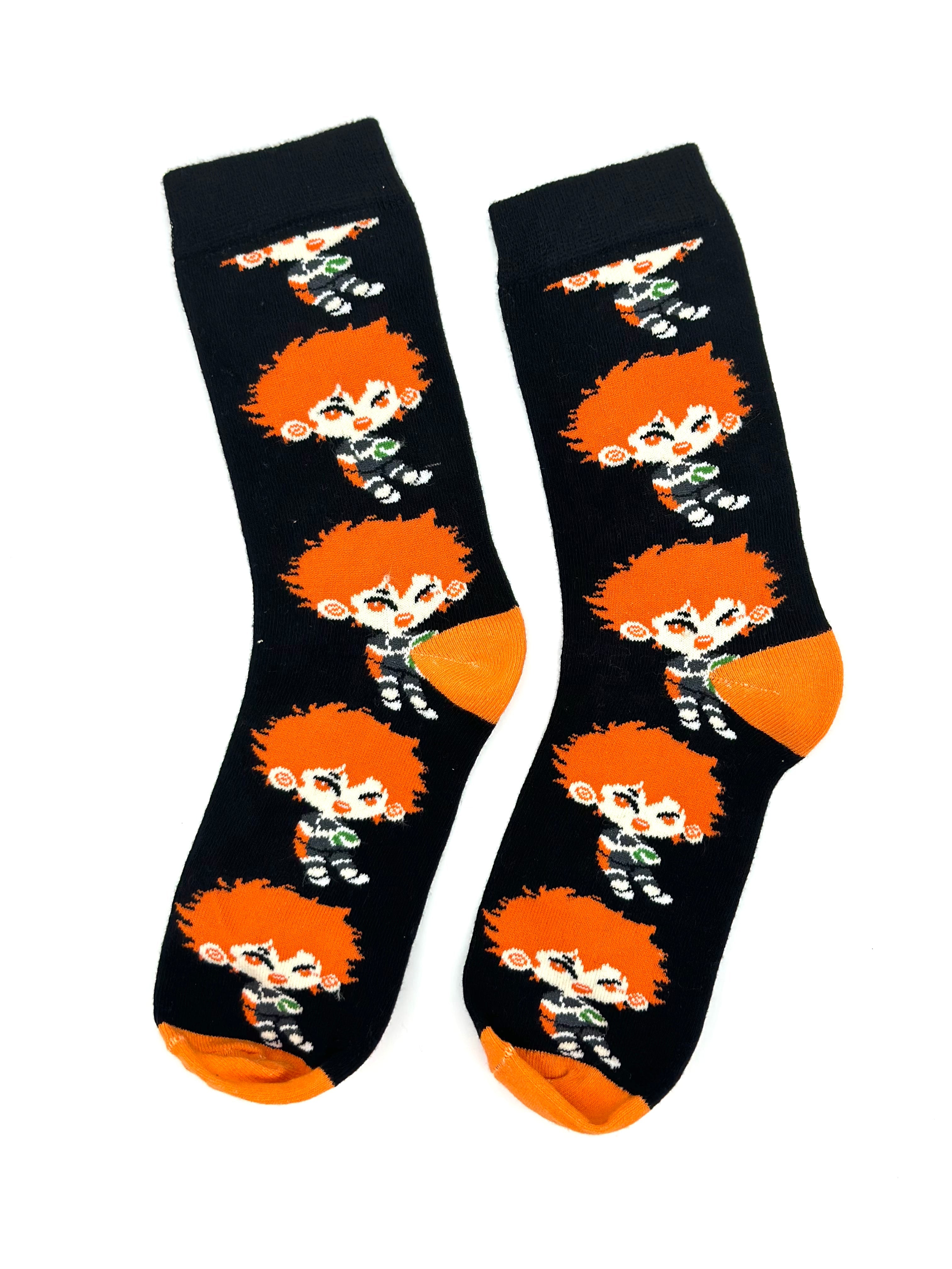 Crne čarape s uzorkom crtanih likova kao Haikyu Socks Čarape