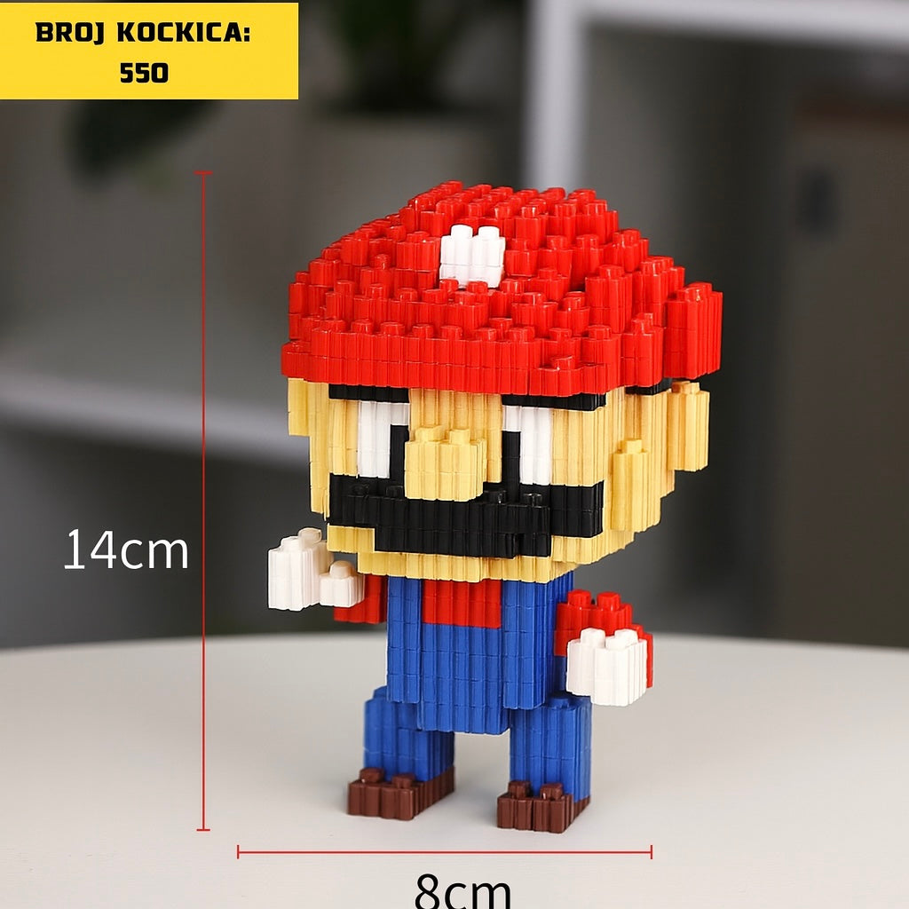 Crvena i plava Super Mario Lego figura od 550 kockica
