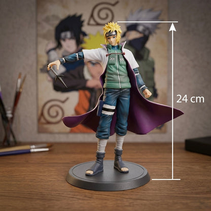 Detaljna figura naruto uzumaki visoka 24 cm s plavim hlačama, zelenom prslukom i ljubičastim plaštem