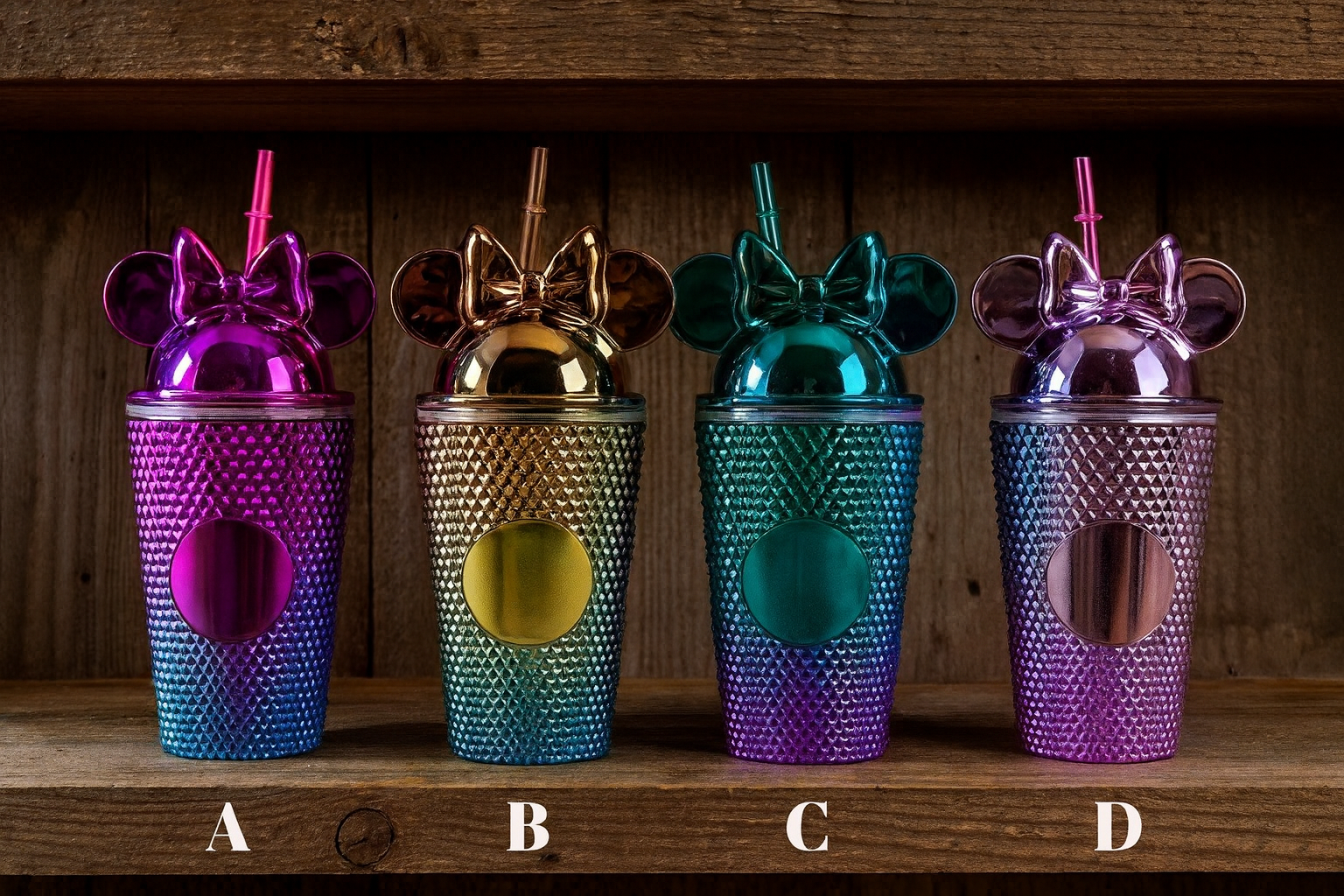 Sjajna Minnie mašna flaša 500 ml s metalnim tumblerom i mašnom