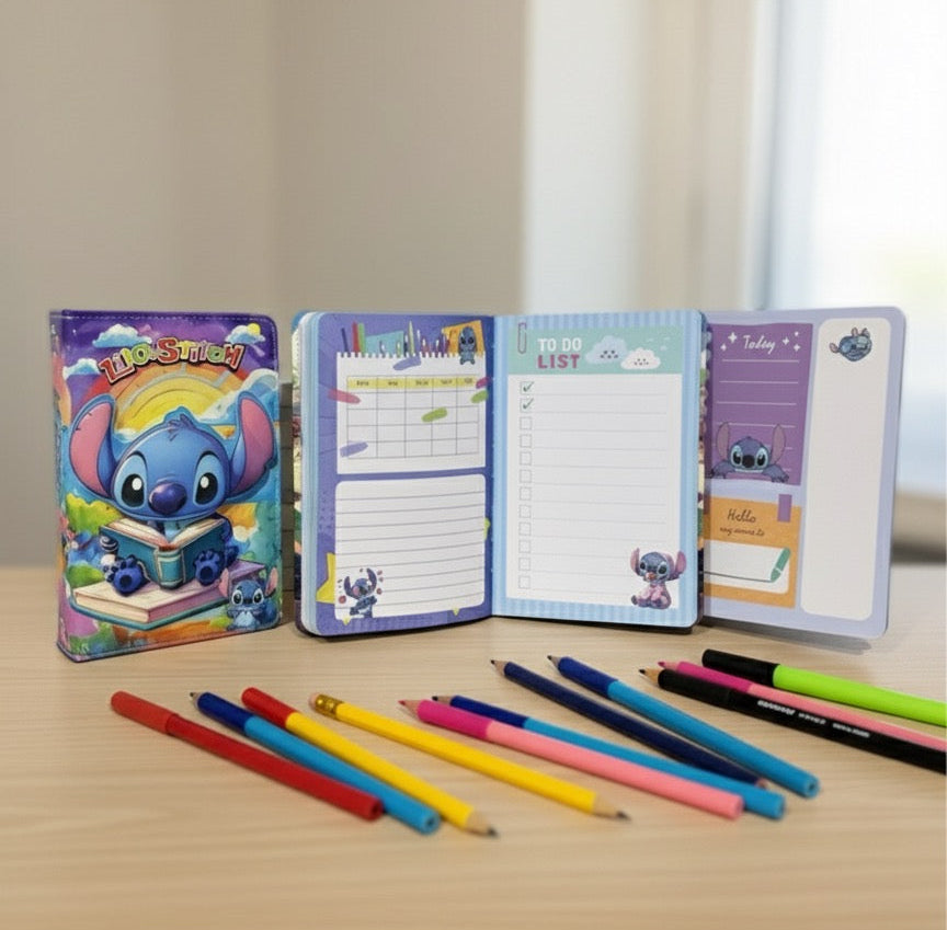 Disney Stitch tematski planer Rokovnik A5 s bojevnim olovcima