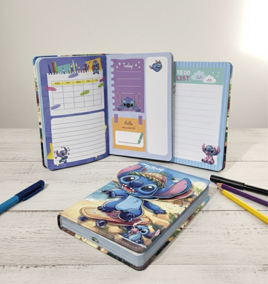 Disney Stitch tematski planer Rokovnik A5 s šarenim stranicama i tvrdim uvezom