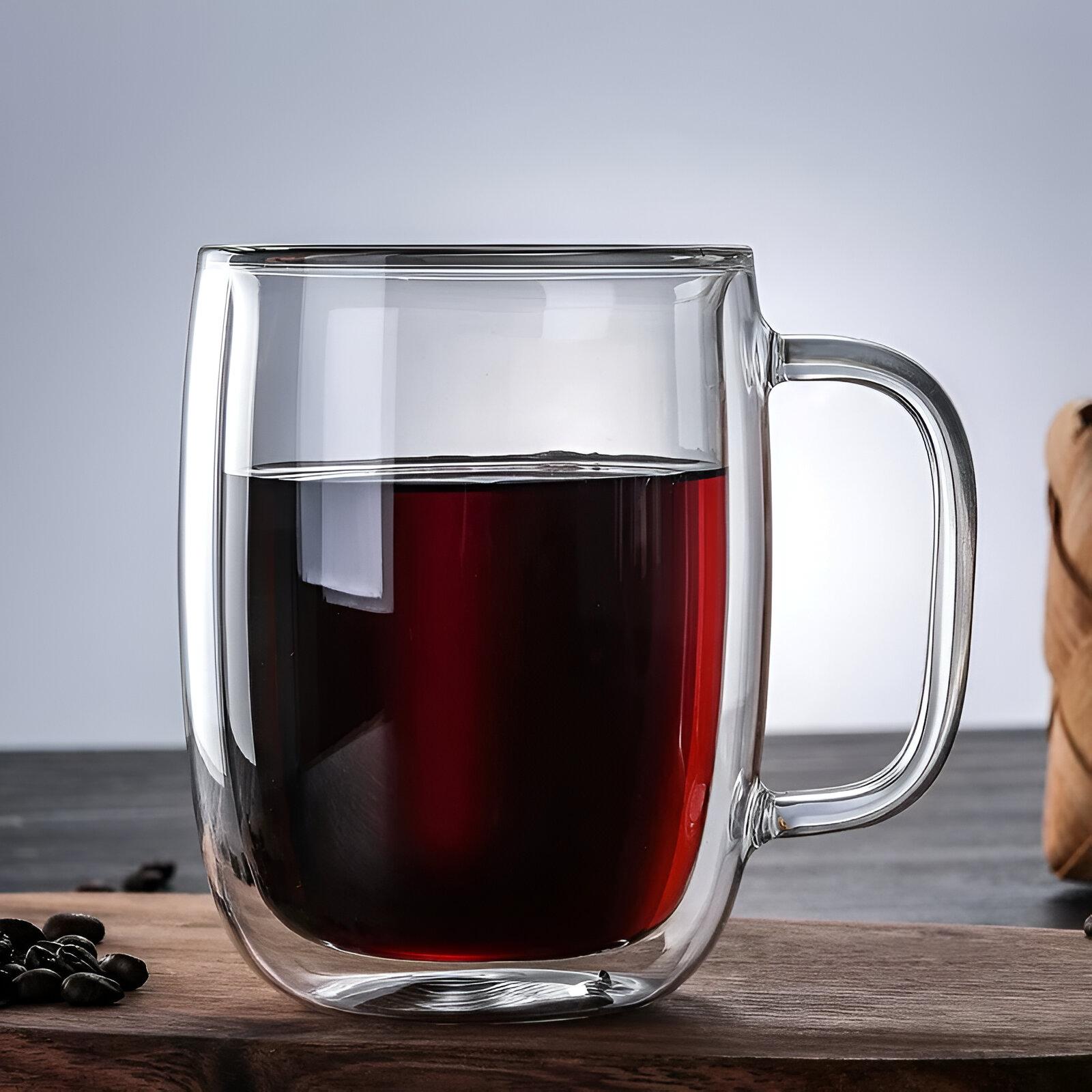 Šolja duplo staklo classic shape, prozirna dvostruka stijenka s ručkom 350ml