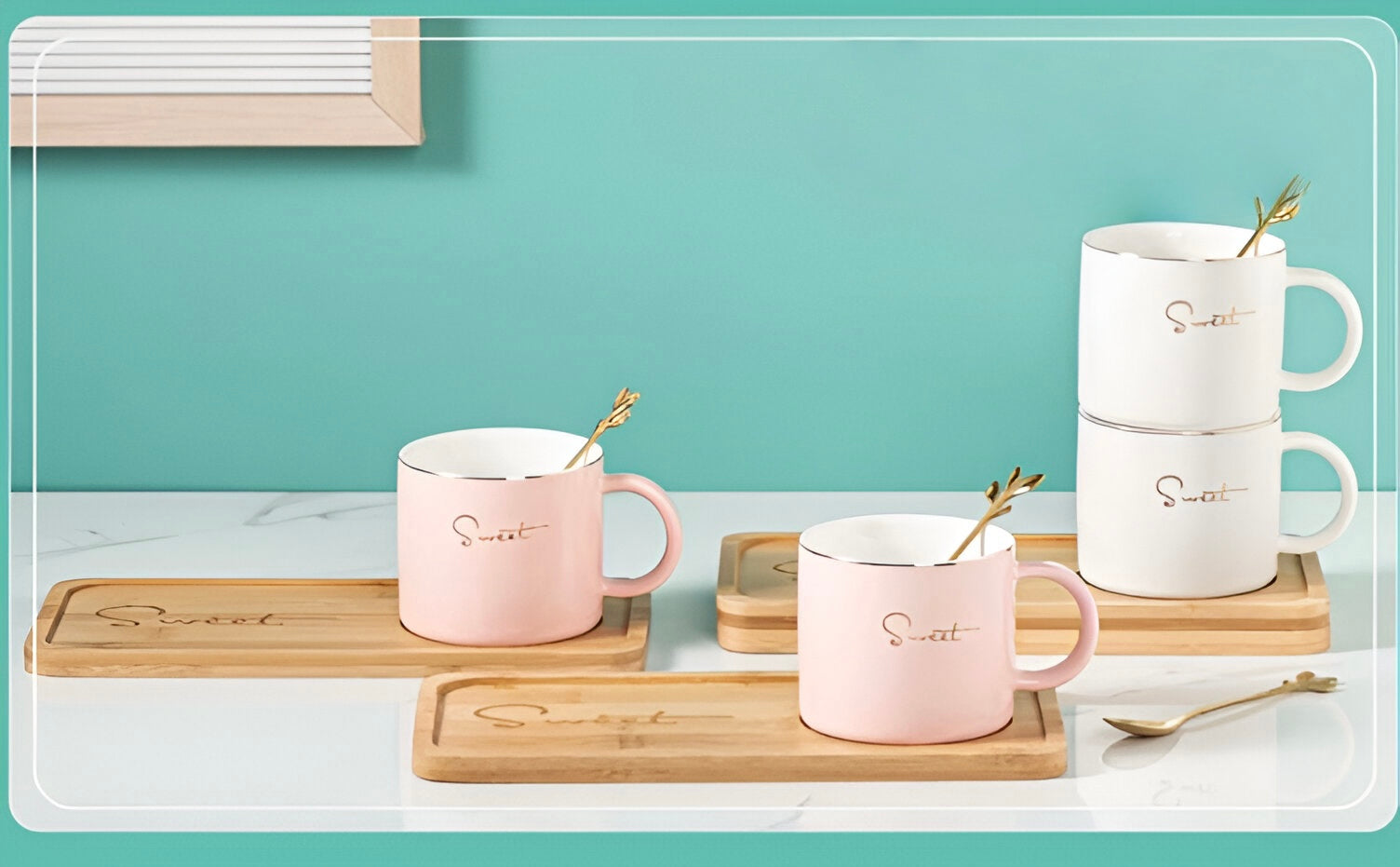 Elegantne keramičke šolje sa zlatnim detaljima iz SWEET KERAMIČKA ŠOLJA SET