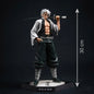 Demon slayer sanemi shinazugawa 30 cm figura s bijelom kosom i mišićavim tijelom u sivo-crnoj tradicionalnoj haljini sa mačem