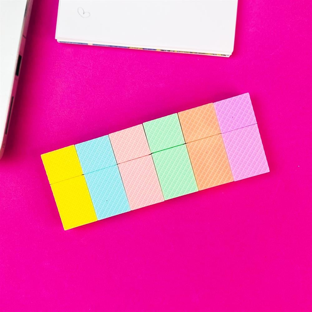 Pastel obojeni pravokutni gumice u proizvodu WAFER WAFFLE MARKER