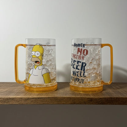 Homer Simpson pivna šalica s žutim ručkama i prozirnim tijelom 500ml