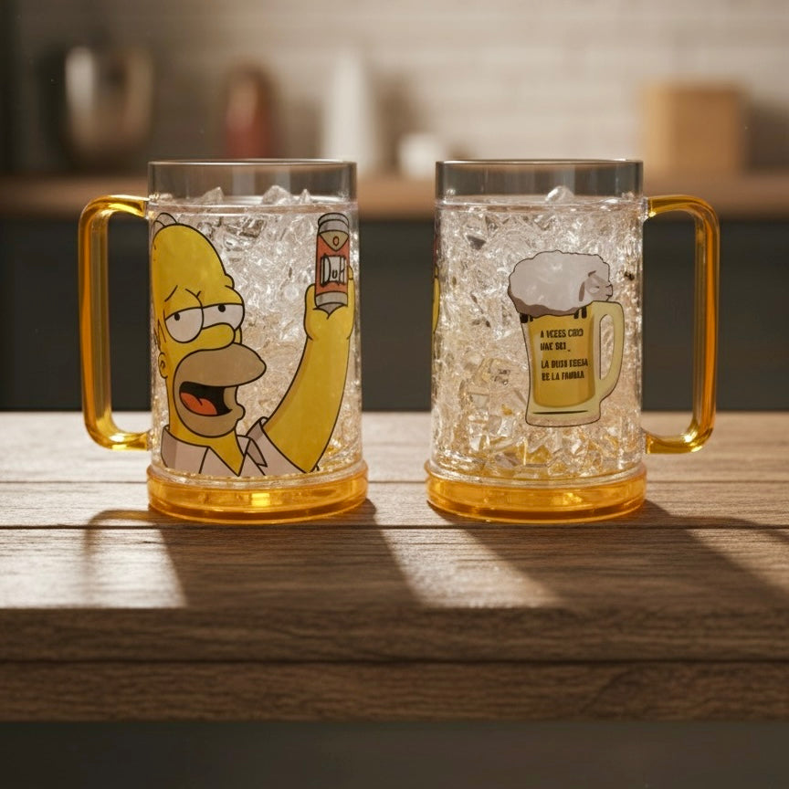 Homer Simpson pivo šolja s ledenim kristalima i plastičnim ručkama