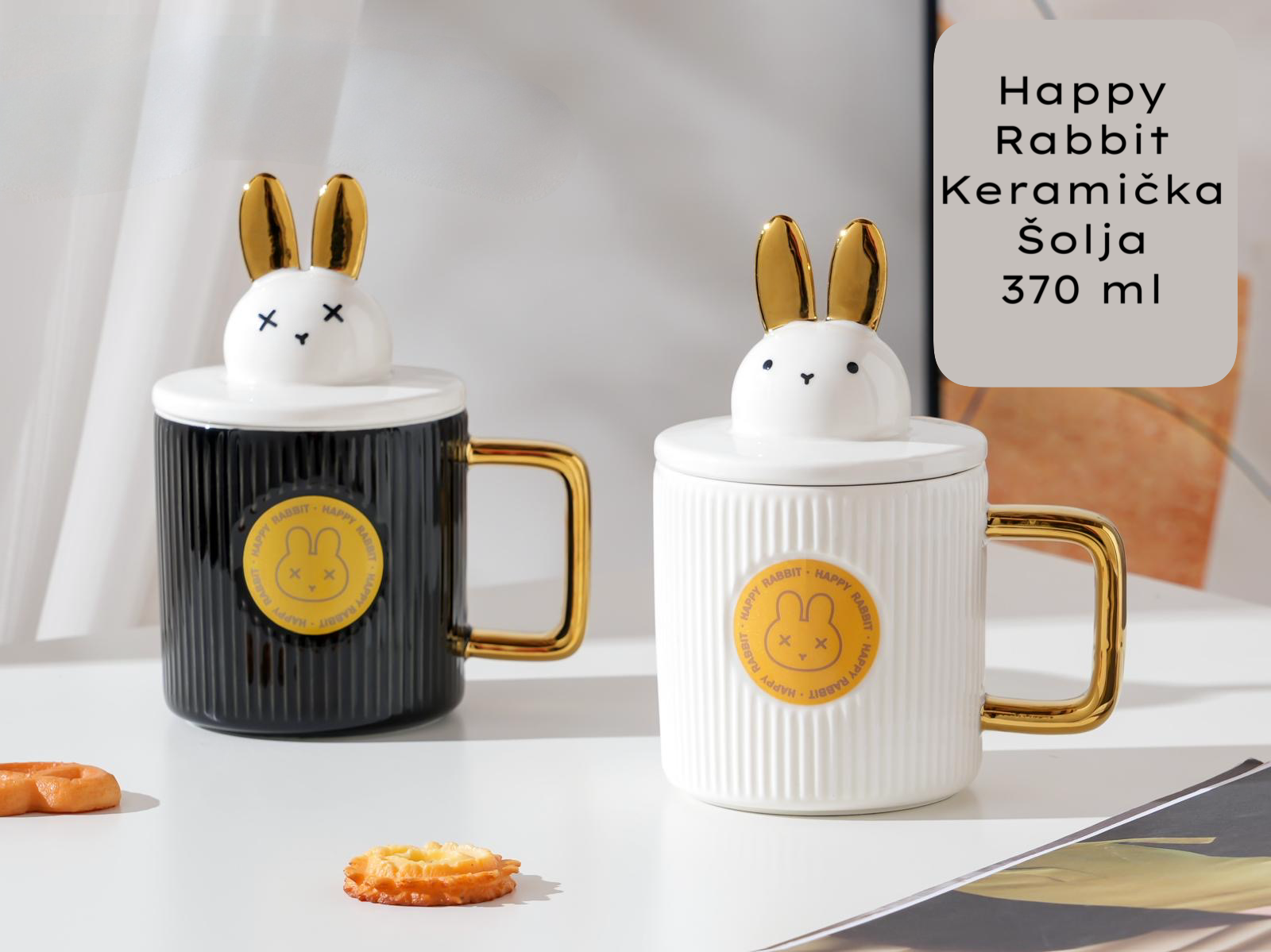 Zabavne Rabbit Keramičke Šolje s Poklopcem u stilu keramičkog seta čajnika