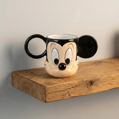 Mickey Mouse keramička šolja s crnim ušima i bijelom unutrašnošću