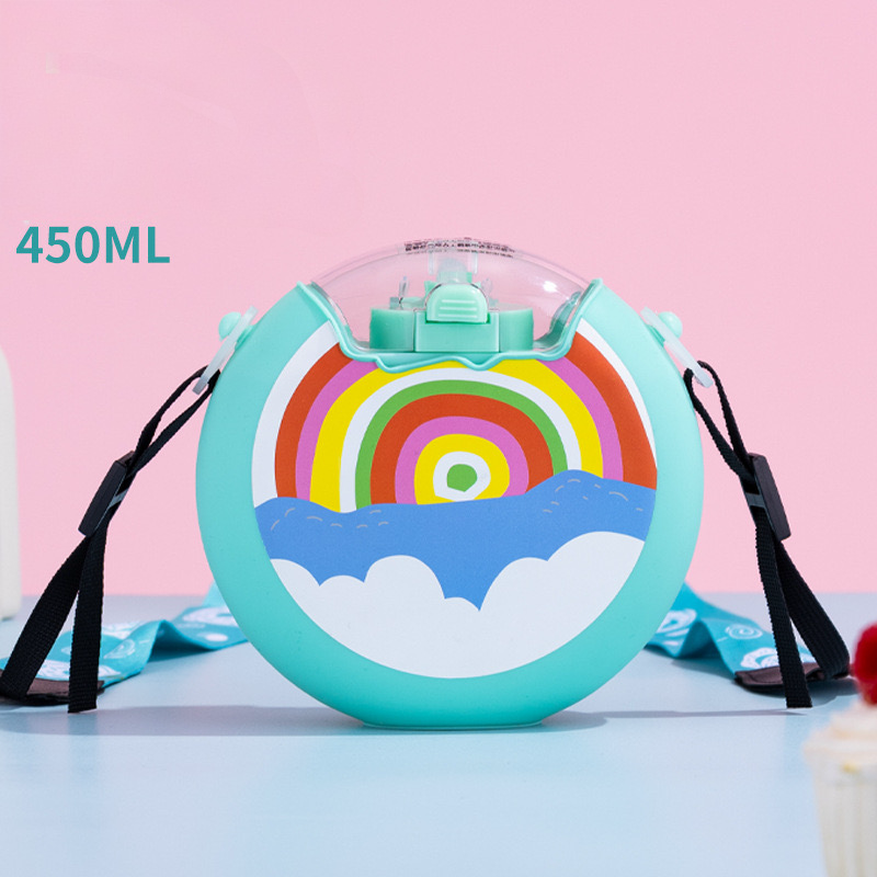 Turquoise DONUT FLAŠA s dizajnom duge i oblaka za keramički set čajnik