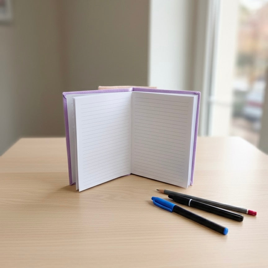 Lavender FRUIT ROKOVNIK A5 notes with lined pages and black edges