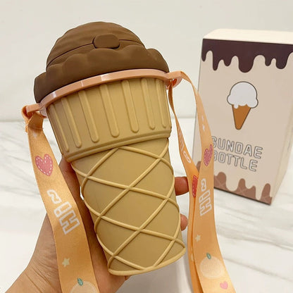 Ice cream cone-shaped water bottle SLADOLED KUGLA FLAŠA for stylish hydration