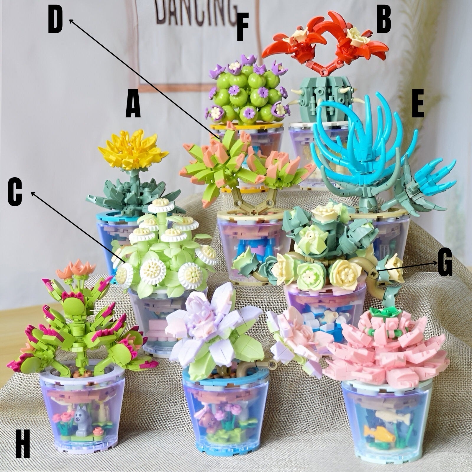 LEGO CVIJEĆE bonsai set s cvjetnim sukulentima u šarenim loncima