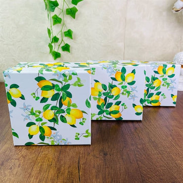 Lemon-patterned ukrasna kutija za elegantno pakiranje poklona