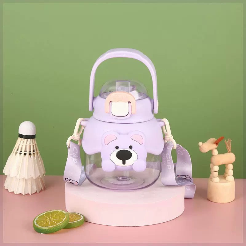 Purple bear-themed water bottle from MEDO FLAŠA, ideal for keramički set čajnik