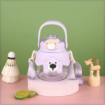 Purple bear-themed water bottle from MEDO FLAŠA, ideal for keramički set čajnik