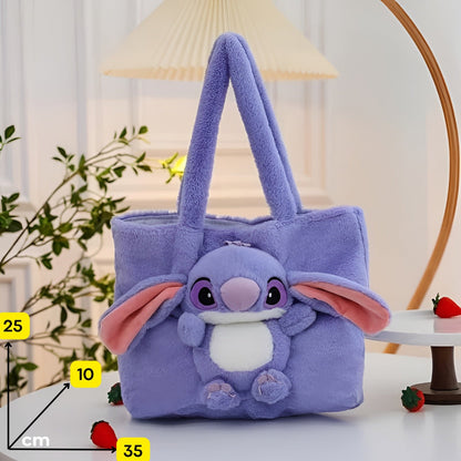 Purple plush stitch torbica s ružičastim unutarnjim ušima i bijelim trbuhom