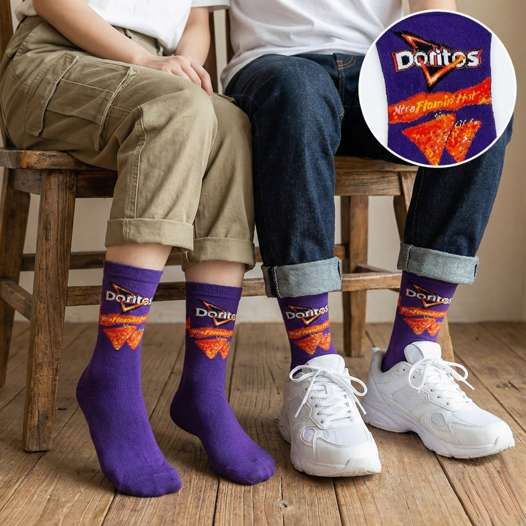 Ljubičaste Doritos čarape s vrućim logom tvrtke Vestido