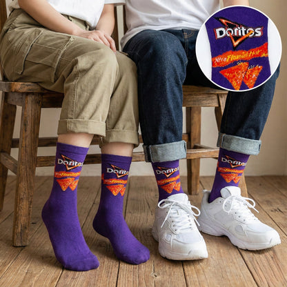 Ljubičaste Doritos čarape s vrućim logom tvrtke Vestido