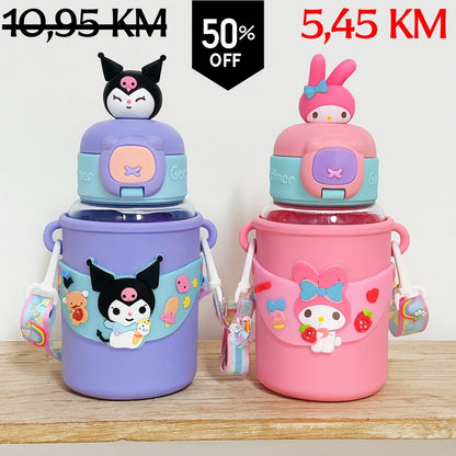 Kuromi i My Melody flaša: ljubičaste i ružičaste bočice za djecu s likovima