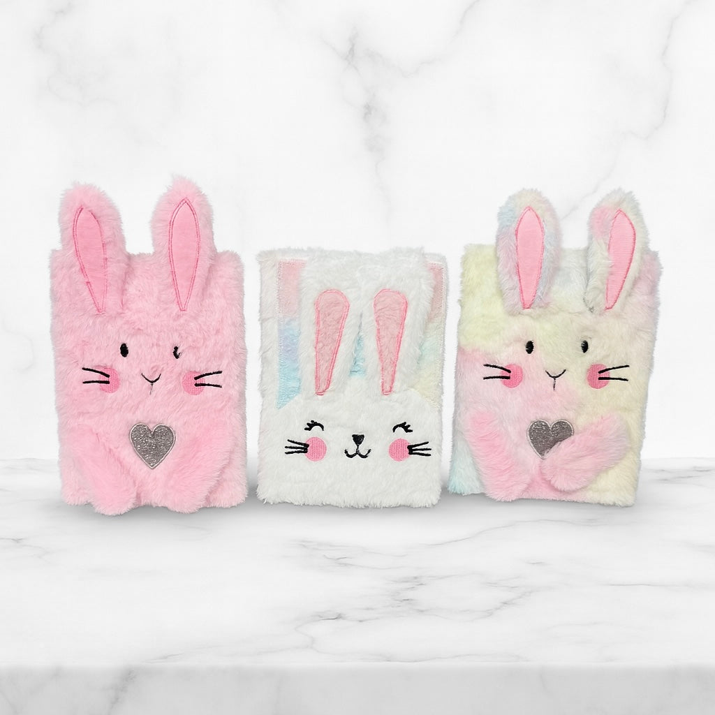 Plušeni rokvnik zeca Rabbit Rokvnik A5 u ružičastoj i bijeloj boji s srcem