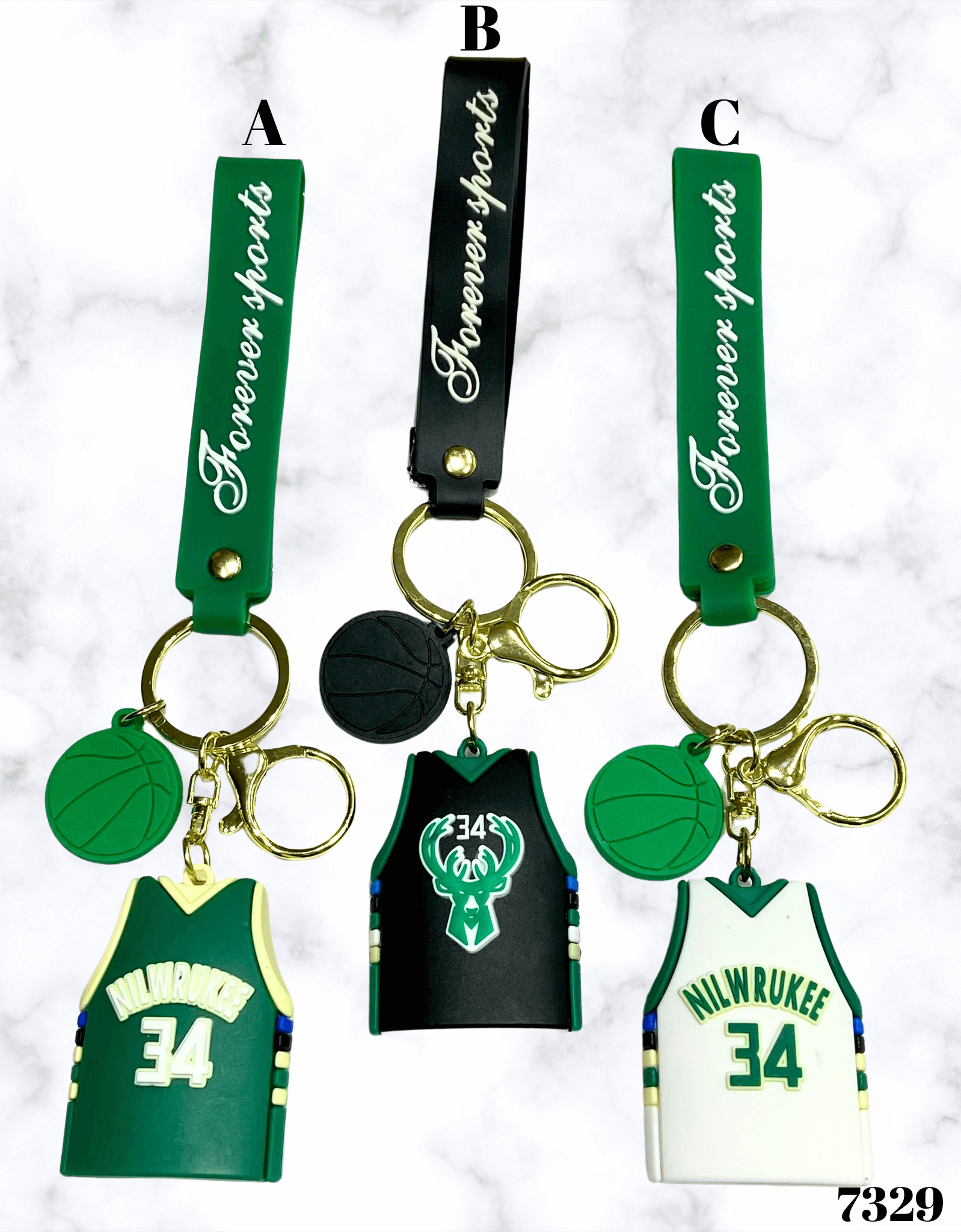Milwaukee Bucks NBA privjesak, ključanica sa dresom za navijače košarke