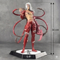 Demon slayer muzan kibutsuji figura visoka 30 cm s bijelom kosom i crvenim bež mišićavim tijelom na heksagonalnoj bazi