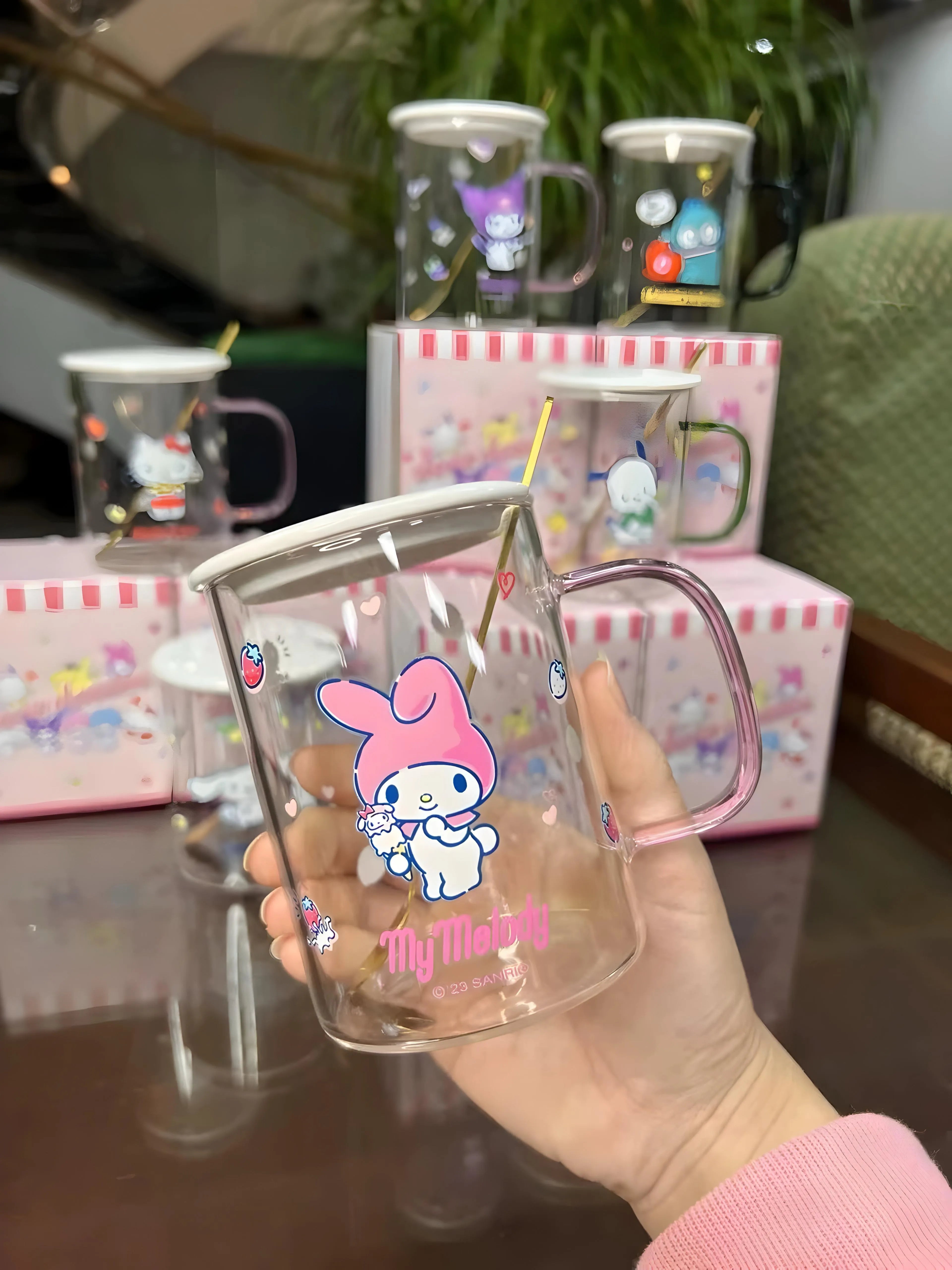 Cartoon-themed MY MELODY šolja set s poklopcem i kašikom za svakodnevnu upotrebu