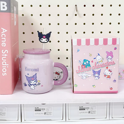 Kuromi šolja set s poklopcem i slamkom u kutiji za ljubitelje likova