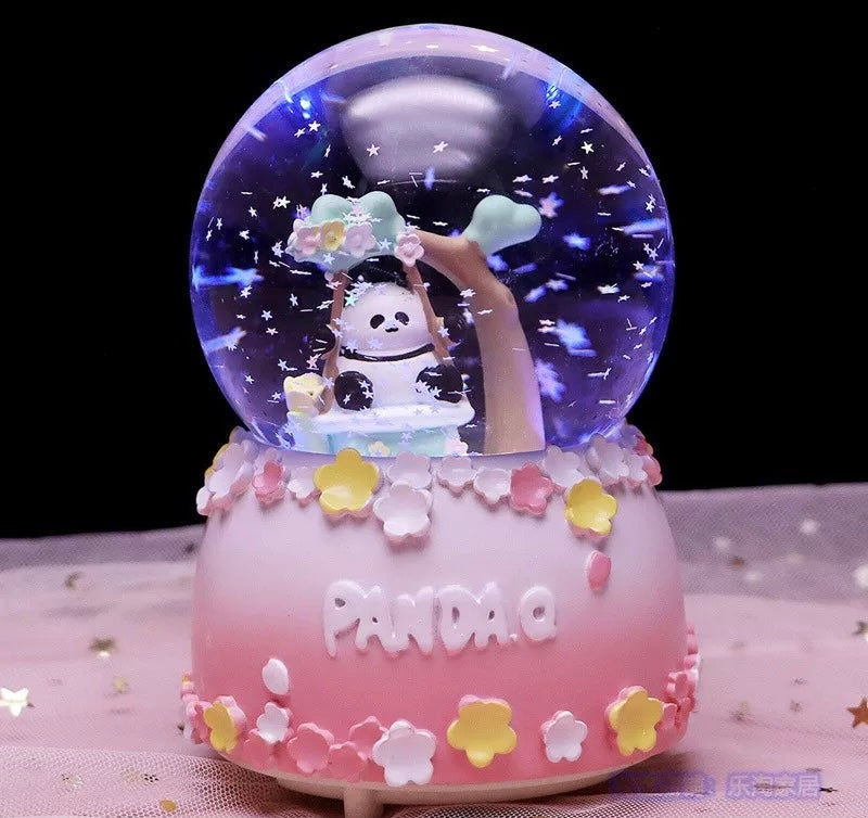 Panda-themed ukrasna kugla dekorativna s cvjetnim akcentima za svaki interijer