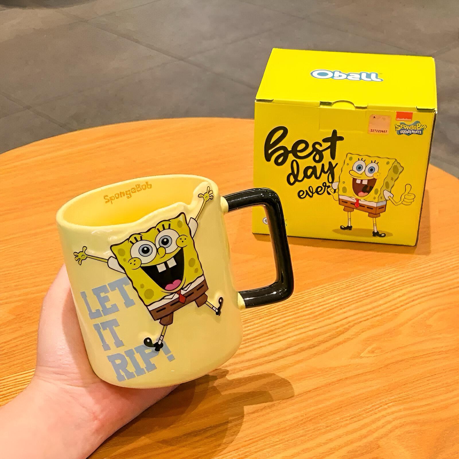 Spongebob-themed ceramic mug with box for collectors and fans