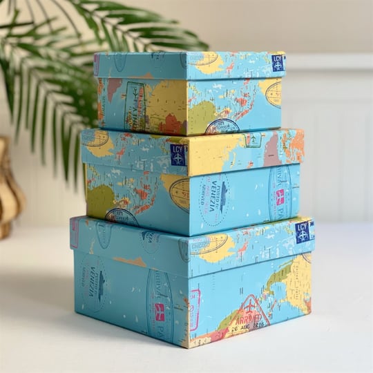Stackane kutije s mapom, idealne za ukrasnu kutiju MAP UKRASNA KUTIJA