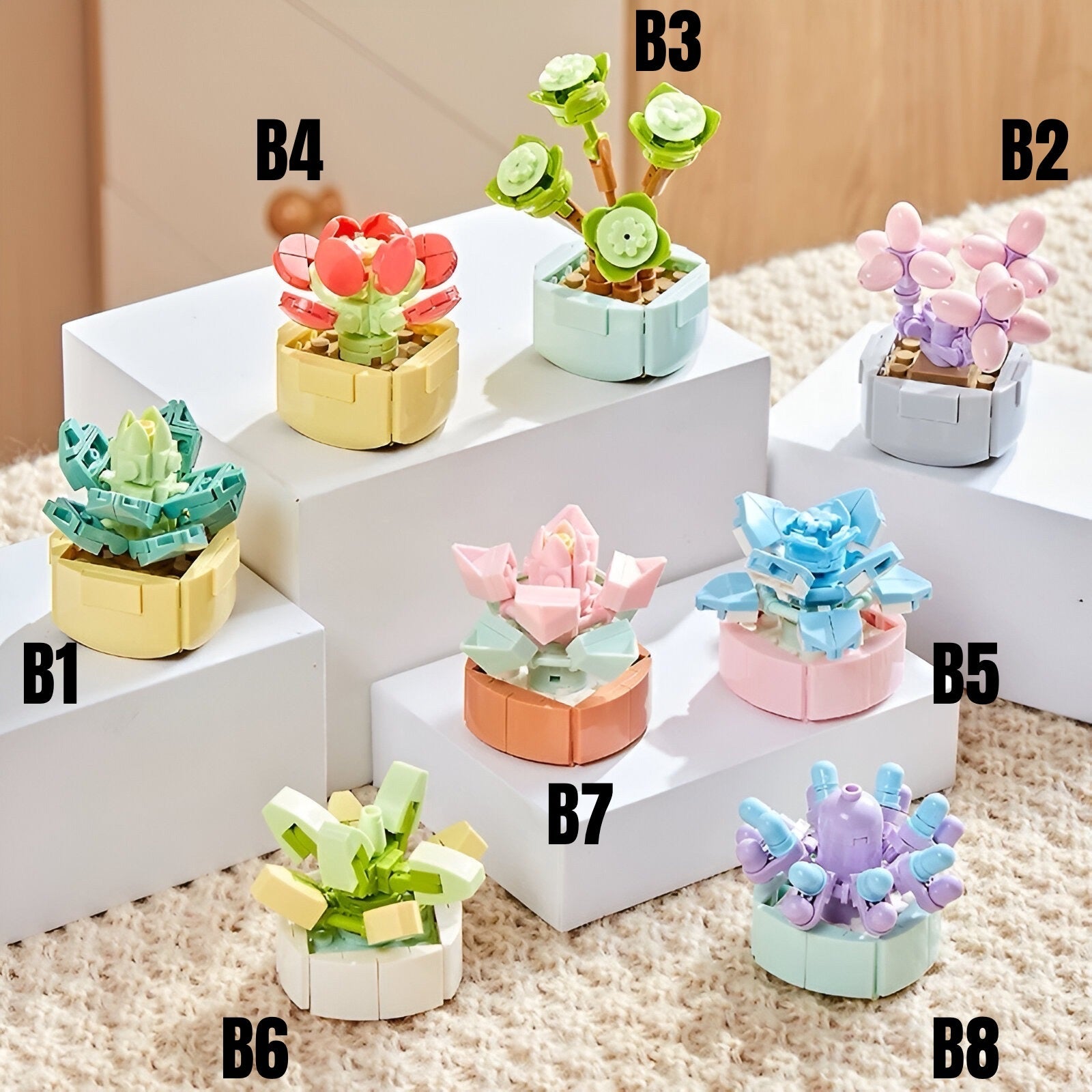 Origami sukulent u pastelnim bojama, CVIJEĆE LEGO (MODEL B)