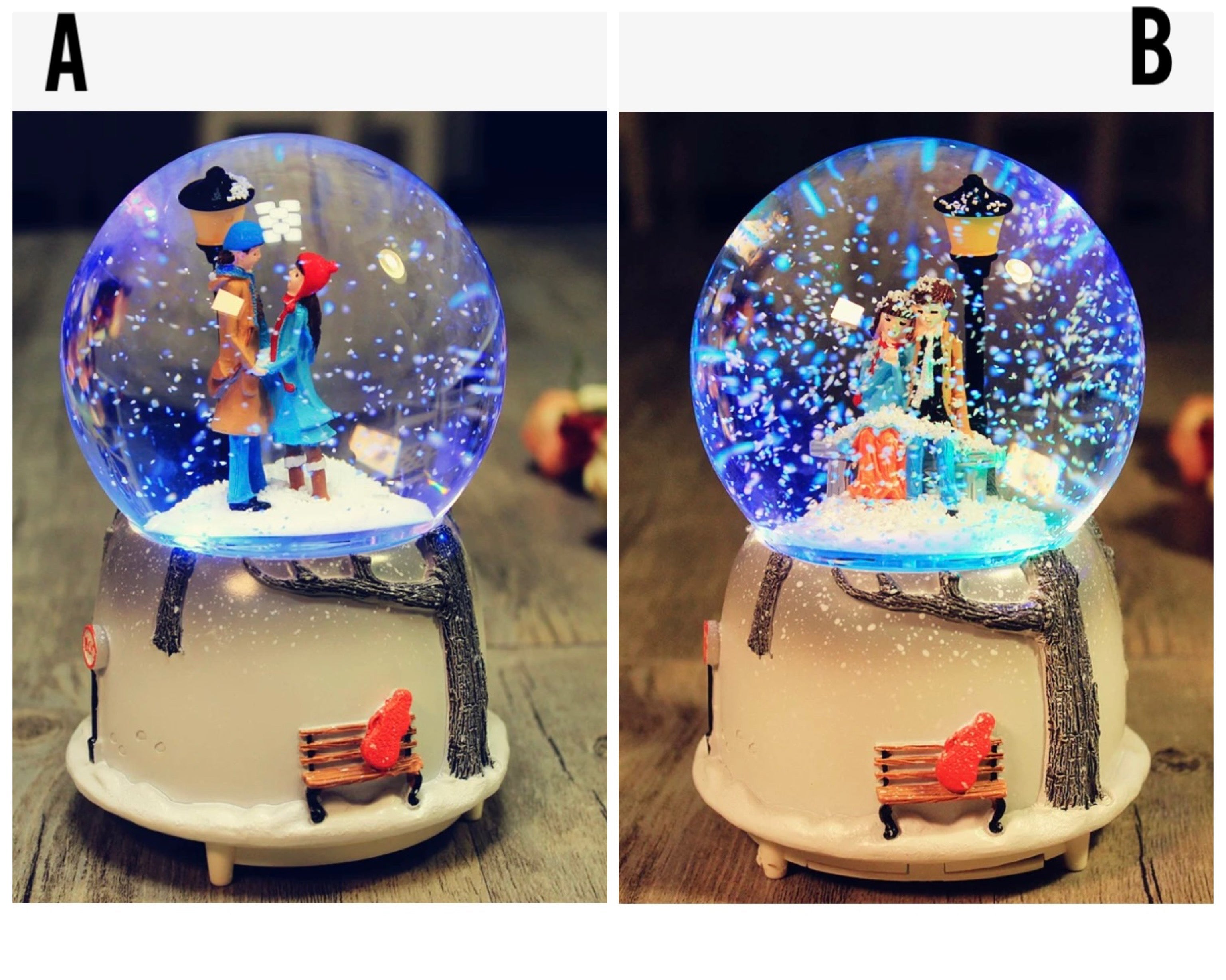 Illuminated couple snow globe ukrasna kugla dekorativna za romantičnu dekoraciju