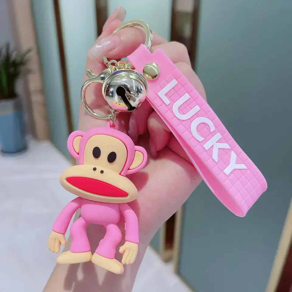Ružićasti majmun privjesak s zvonom, LOVELY MONKEY PRIVJESAK2