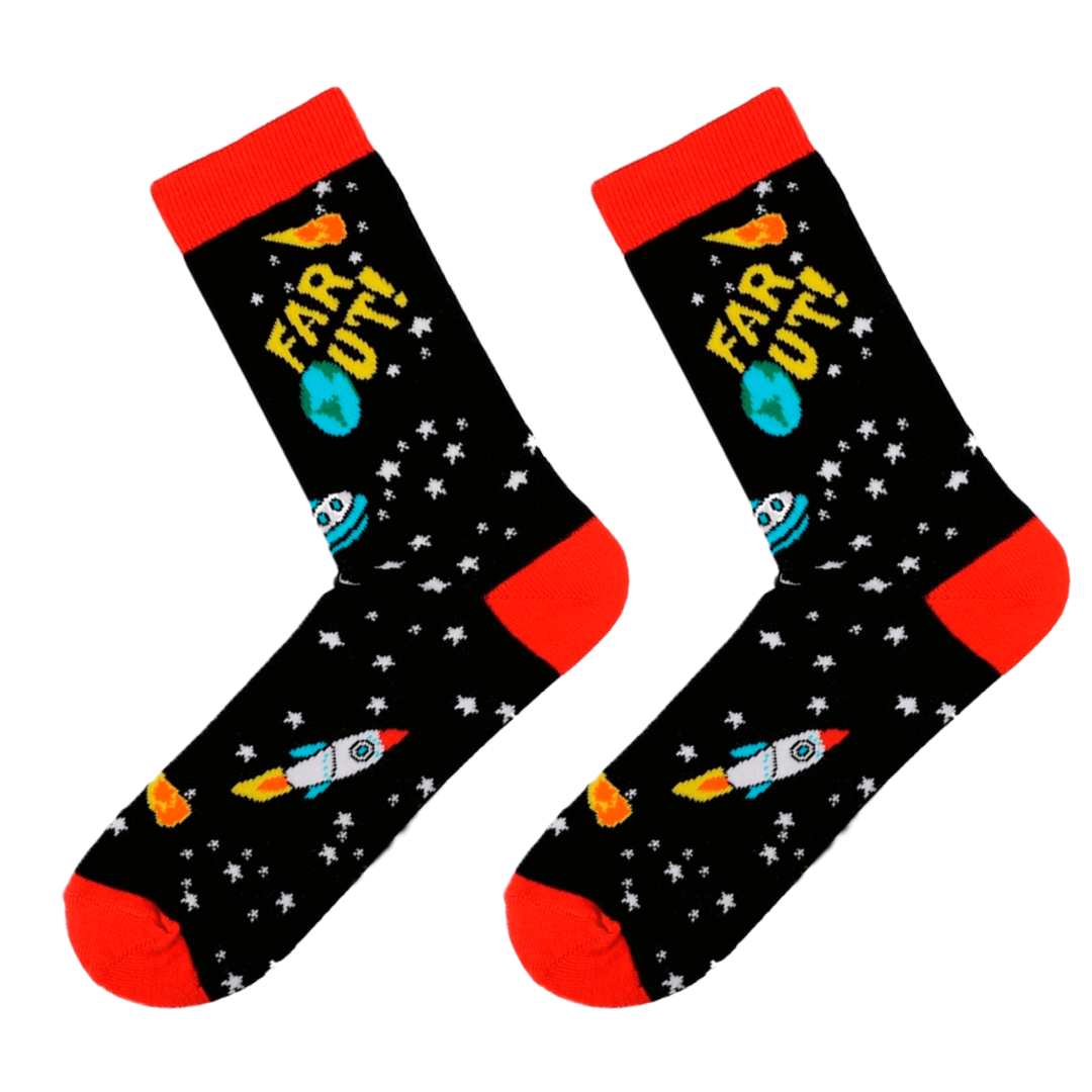 Paret čarapa s motivom svemira, ROCKET SPACE ČARAPE idealne za ljubitelje svemira