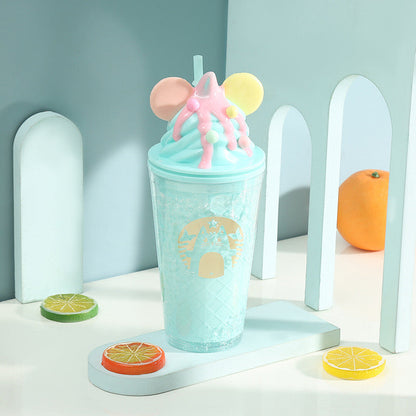 Pastelni novitetni drink cup iz Cream Cat Latte flaše idealan za čajnik set