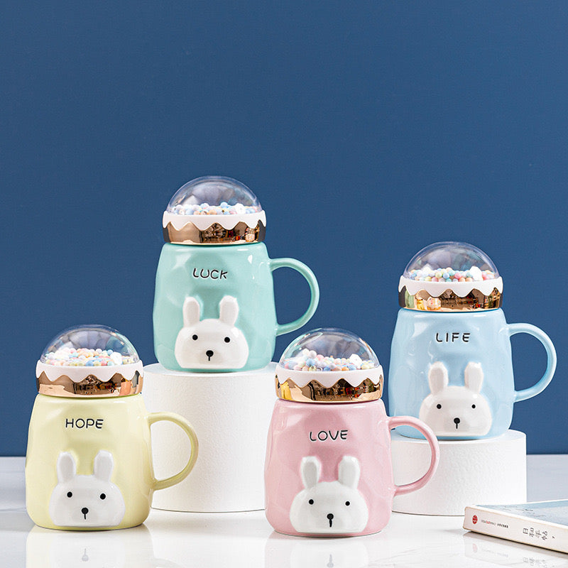 Pastelne keramičke šolje u obliku zečića s poklopcem za Hope Luck