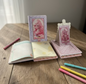 Pastel ružičasti i ljubičasti notes s simpatičnim likom, Princess Planer SA OGLEDALOM A5