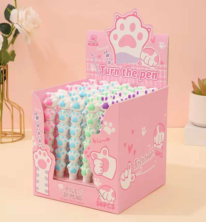 Prozirne pastelne medvjedičke olovke u ružičastoj kutiji s otiscima šapa