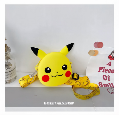 Žuta Pikachu silikonska torbica VST214 s crveno-crnim dizajnom