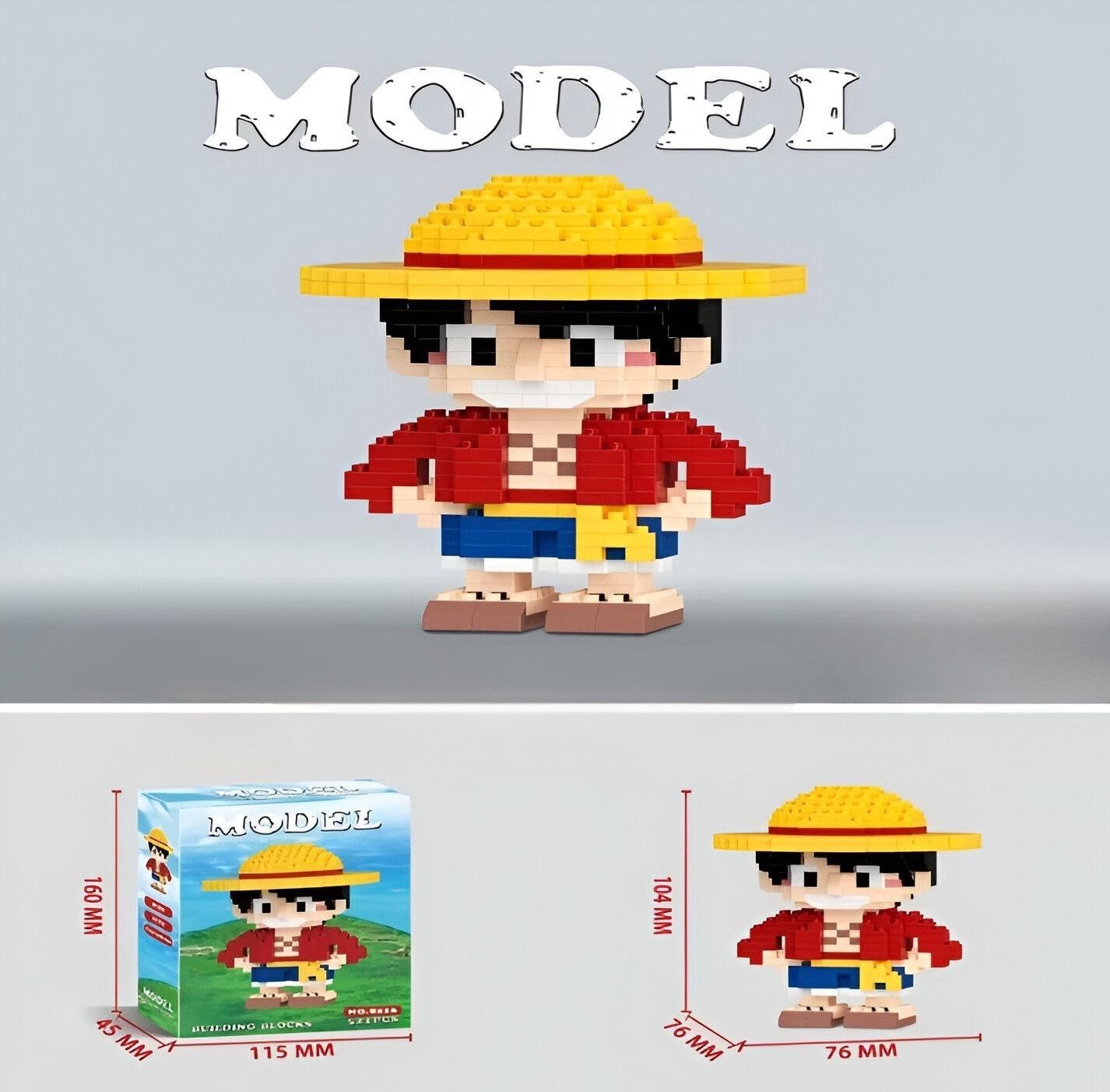 Pixelizirani model Luffyja u ONE PIECE LEGO setu s 521 kockica