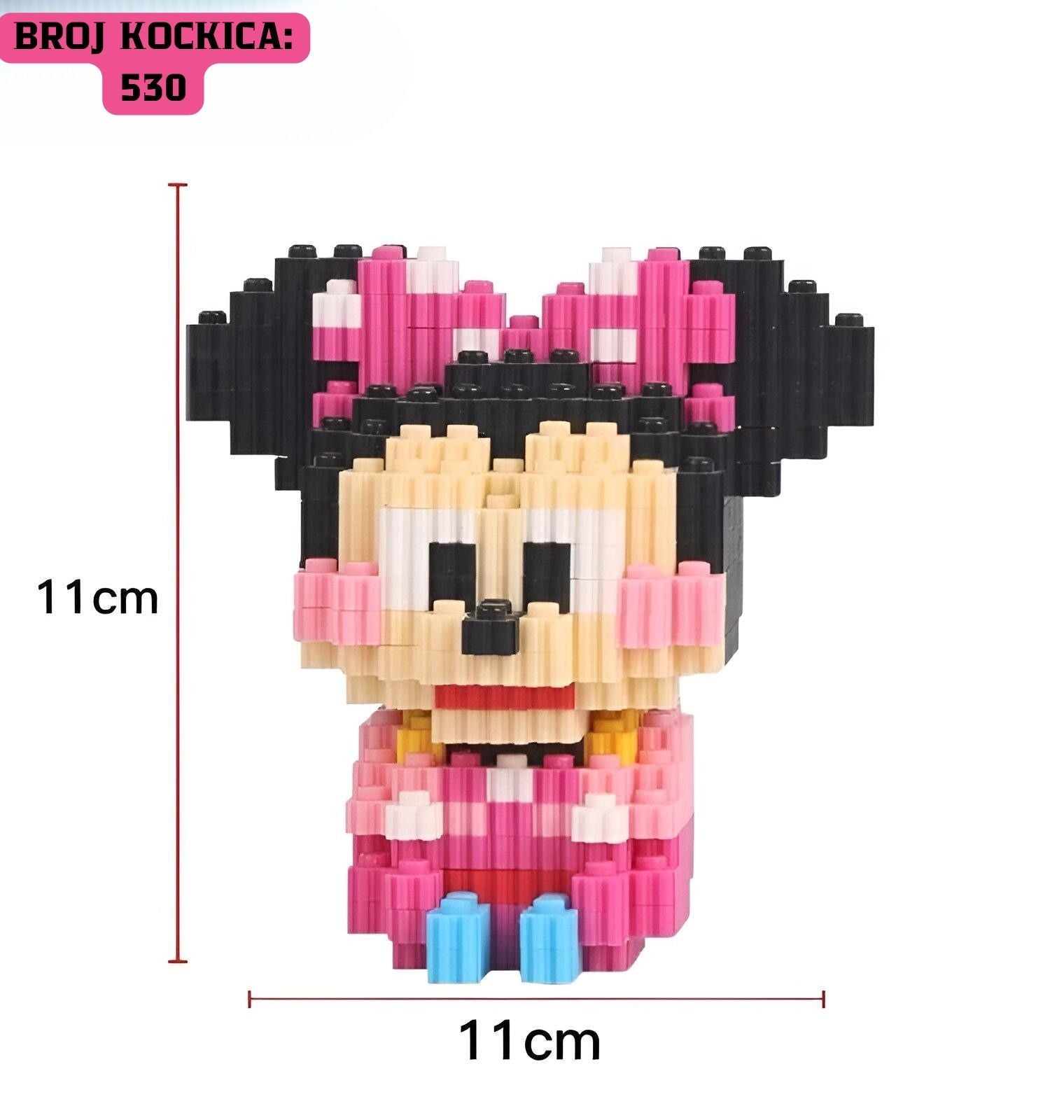 Pixelizirana Minnie Mouse figurica iz proizvoda MINNIE MOUSE LEGO sa 530 kockica