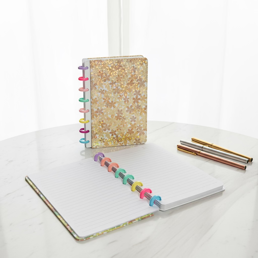 Zlatni Cvijet Rokovnik Brown A5 s šarenim jezičcima i metalnim prstenovima