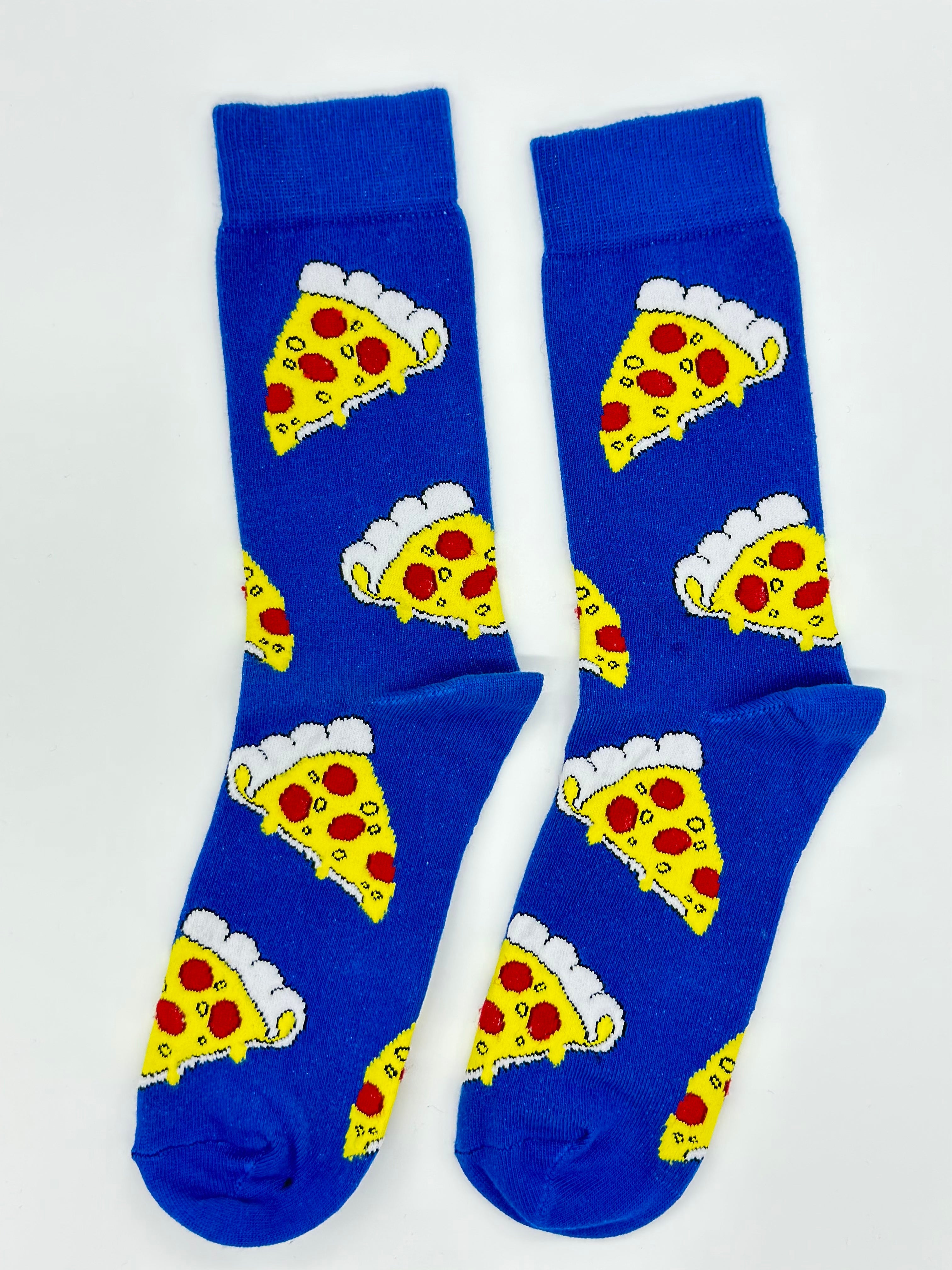 Plave čarape s pizzama za ljubitelje blue pizza i udobnost u svakodnevnom nošenju