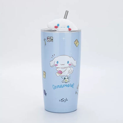 Plava Cinnamoroll termos čaša od nehrđajućeg čelika s poklopcem i slamkom