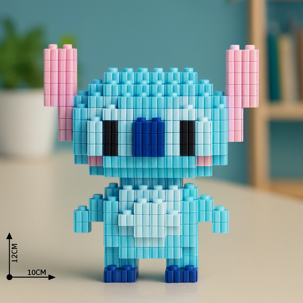 Plavi pikselirani Stitch LEGO lik od 480 kockica, inspiriran Disney Lilo & Stitch