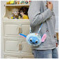 Plava plush torbica stitch s bijelim krznom i roza unutarnjim ušima crossbody stil